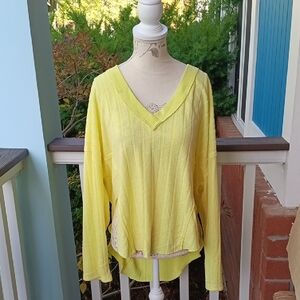 % Out From Under Sunny Yellow Oversized Textured Pullover